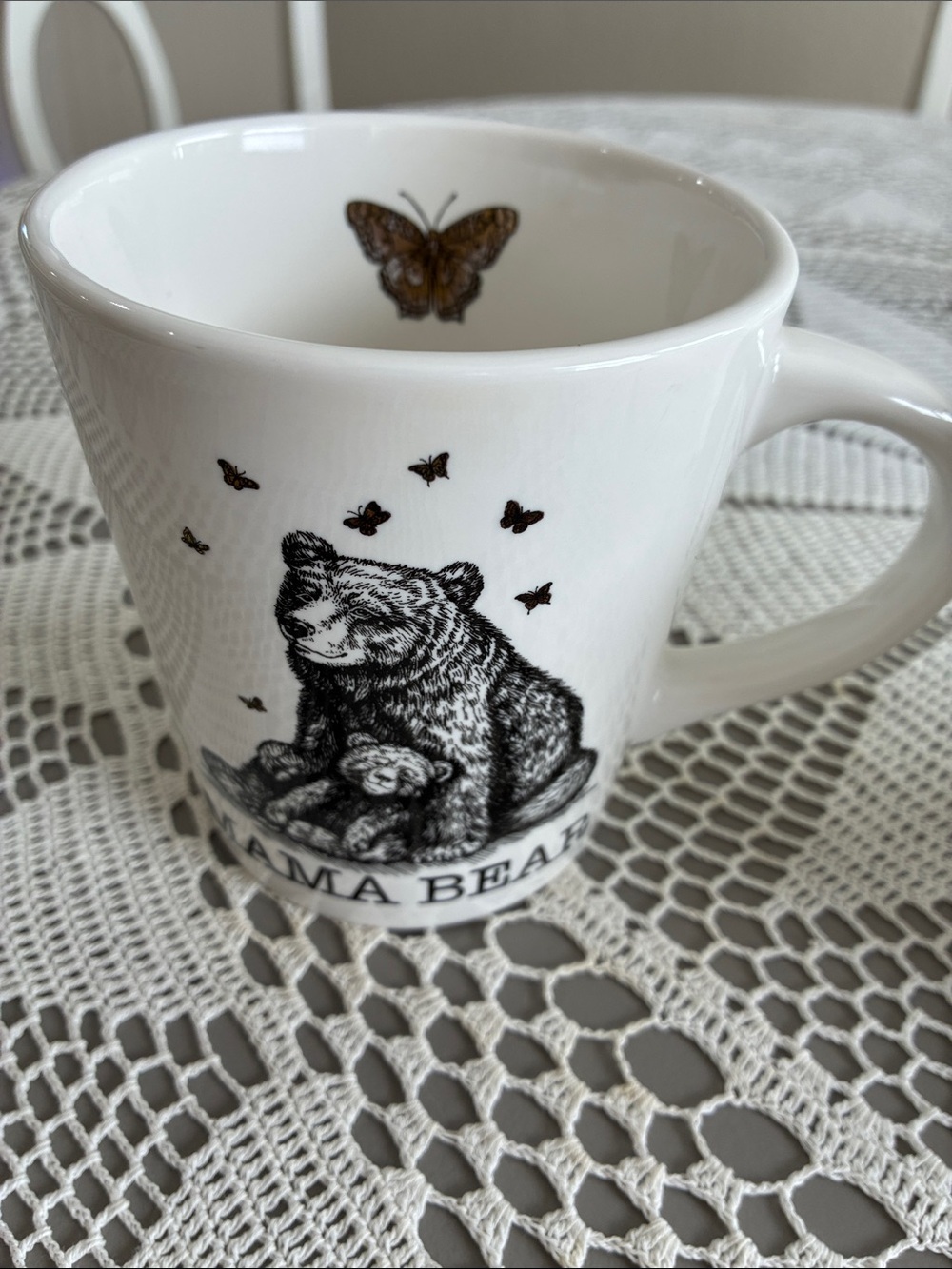 Mama Bear & Papa Bear Ceramic Mugs - White with Black Bear Art—williams sonoma - Picture 2 of 5